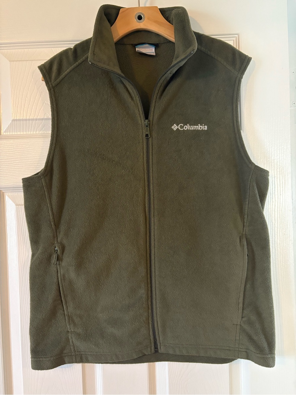 Columbia Fleece Forest Green Zip Up Vest Outdoor - Picture 2 of 7